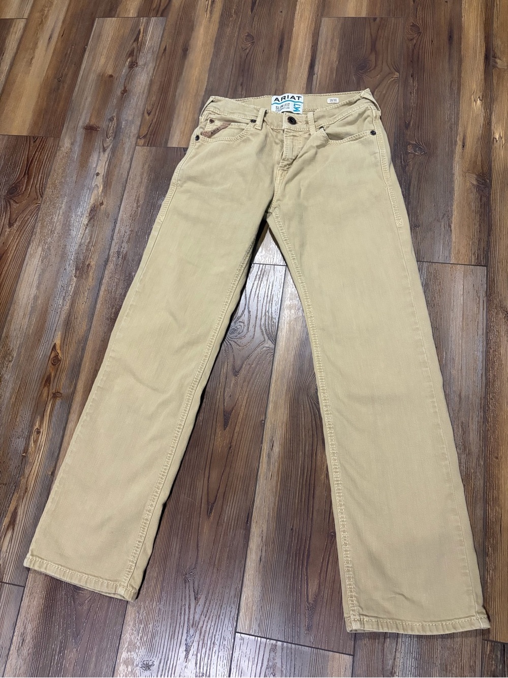 Ariat Men's Straight-Leg Slim Fit Jeans in Dark Khaki. Size : 28x30
